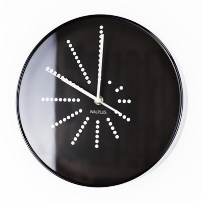 25cm x 25cm Black Walplus Clock Minimalistic Dots Design - 5