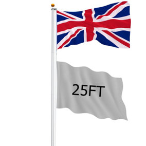 25ft Flag Pole with 2 Union Jack Flags