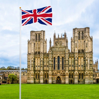 25ft Flag Pole with 2 Union Jack Flags
