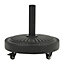 25KG Parasol Base Heavy Duty Round Cement Umbrella Stand with Wheels for Patio Deck Porch Poolside