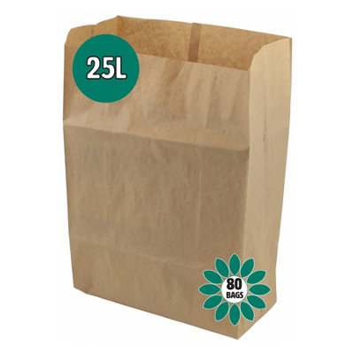 25L EcoSack Paper Compostable Kerbside Caddy Liners - 80 Bags