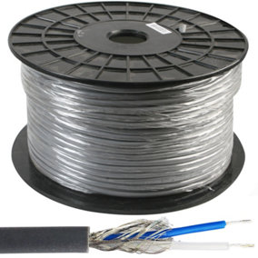 25m (82 ft) - 2 Core DMX Lighting  Cable Reel Drum Shielded Lead Twisted Pair Stage