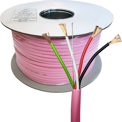25m (82 ft) - Low Smoke 4 Core Speaker Cable 1.5mm OXYGEN FREE COPPER (OFC) LSZH 100V