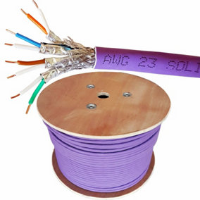 25m (82 ft) - Low Smoke CAT6a S/FTP Cable LSZH Shielded Screened Pure Copper 23 AWG Data