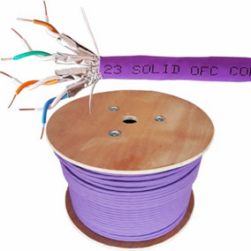25m (82 ft) - Low Smoke CAT6a U/FTP Cable LSZH Shielded Screened Pure Copper 23 AWG Data