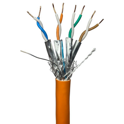 25m (82 ft) - Low Smoke CAT7a S/FTP LSZH Cable Shielded Screened Pure Copper 23 AWG Data
