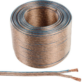 25m (82 ft) - Pure Copper Speaker Cable 16 AWG 1.4mm Stranded OFC 2 Core Figure 8 Audio Wire