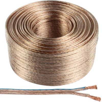 25m (82 ft) - Quality Speaker Cable 2.5mm 14 AWG Wire Reel Drum Amp HiFi Loud CCA Strands