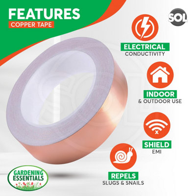 25m Copper Slug Tape - 20mm Copper Tape Slug Repellent - Humane Slug ...