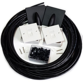 25m Extension Kit - CAT6a Internet Extension Kit Outdoor External Cable RJ45 Wall Face Plate