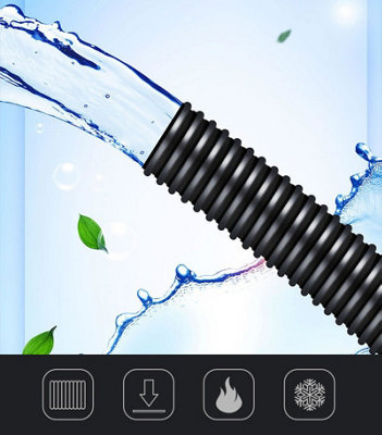 25mm Black Pond Corrugated Flexible Hose Pipe