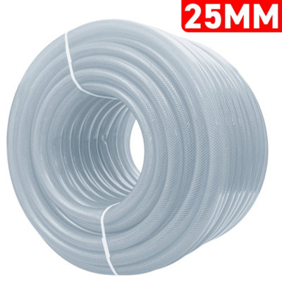 25mm Clear Braided PVC Hose - Food-Grade High-Pressure Pipe for Wide Temperature 2M