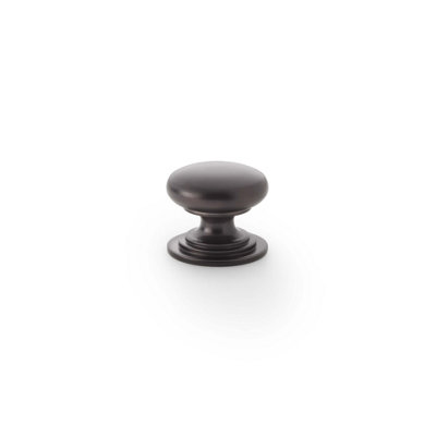 25mm Dark Bronze Cabinet Button Knob Pull Layered Mushroom