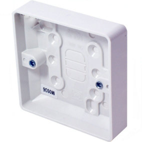 25mm Deep Single Plastic Surface Mounted Back Box 1 Gang Wall Pattress Outlet