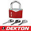 25mm Dekton Protected Security Padlock Steel Shackle 3 Keys