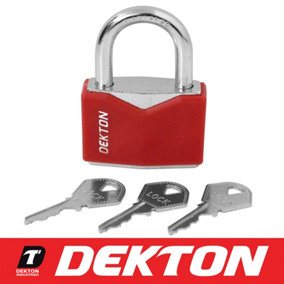 25mm Dekton Protected Security Padlock Steel Shackle 3 Keys