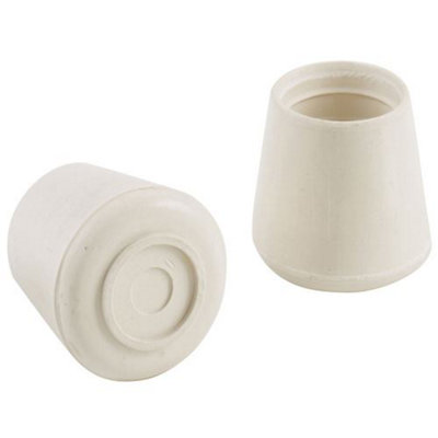 25mm Furniture Rubber Leg Tips, Pack of 4 Non-Slip Floor Protectors for Sofa, Beds, Chairs, Tables & other Furniture, White