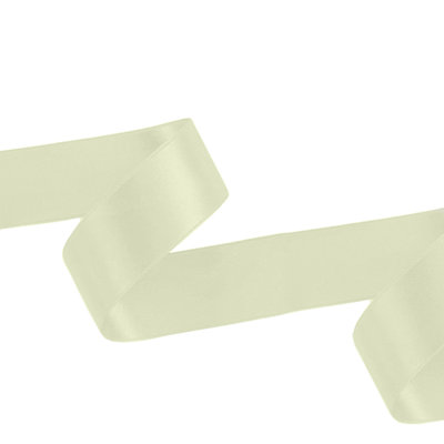25mm Ivory Double Sided Satin Polyester Ribbon Roll, 25 metres