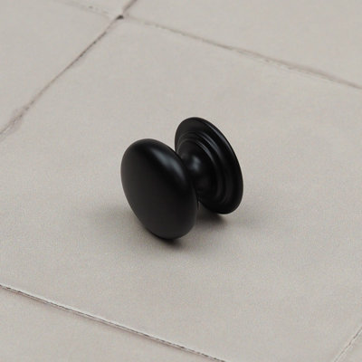 25mm Matt Black Cabinet Knob Kitchen Cupboard Door Drawer Pull Handle Wardrobe Furniture
