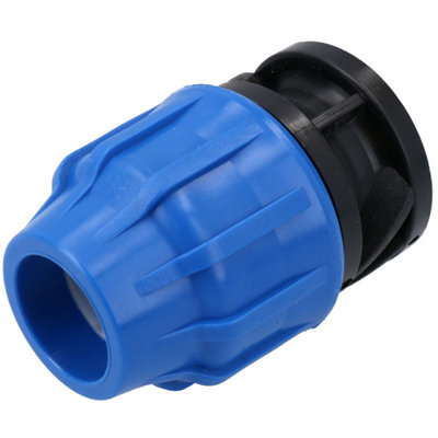 25mm MDPE End Stop Water Pipe Cap Shut-Off Compression Fitting Coupling 5PK