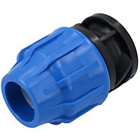 25mm MDPE End Stop Water Pipe Cap Shut-Off Compression Fitting Coupling