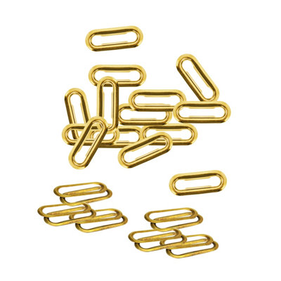 25mm Oval Shape Brass Eyelets with Washers, Gold, 50pcs