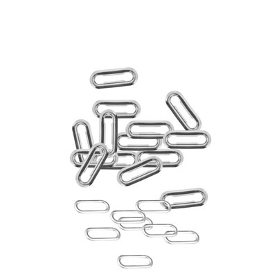25mm Oval Shape Brass Eyelets with Washers, Silver, 50pcs