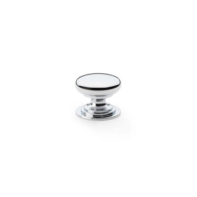 25mm Polished Chrome Cabinet Button Knobs Pull Layered Mushroom Kitchen