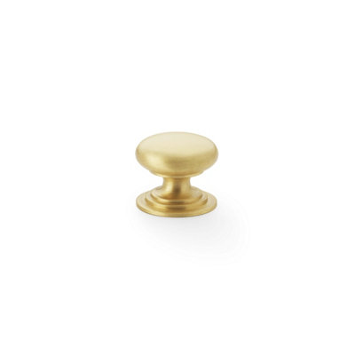 25mm Satin Brass Cabinet Knob Kitchen Cupboard Door Drawer Pull Handle Wardrobe Furniture