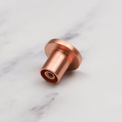 25mm Satin Copper Cabinet Knob Round Cupboard Door Drawer Handle Pull Brushed Orange Furniture Replacement Upcycle