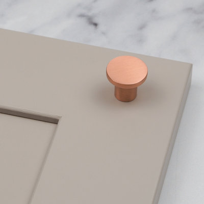25mm Satin Copper Cabinet Knob Round Cupboard Door Drawer Handle Pull Brushed Orange Furniture Replacement Upcycle