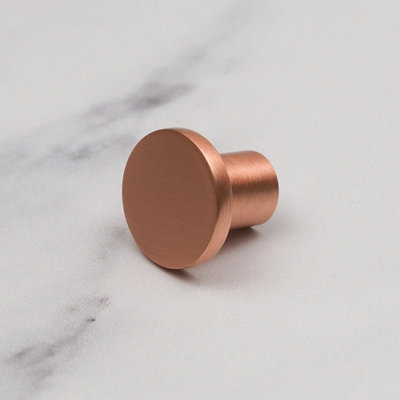 25mm Satin Copper Cabinet Knob Round Cupboard Door Drawer Handle Pull Brushed Orange Furniture Replacement Upcycle