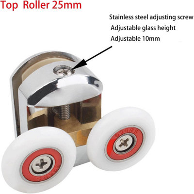 8-Piece Shower Door Rollers – Sliding Glass Door Wheel Replacements In 20mm, 23mm, 25mm (Choose Your Size)