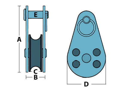 25MM Stainless Steel Pulley Block with Nylon Sheave (Removable Pin)