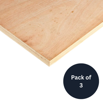 25mm Structural Hardwood Plywood Sheet 2440mm x 1220mm (8' x 4') - Pack of 3