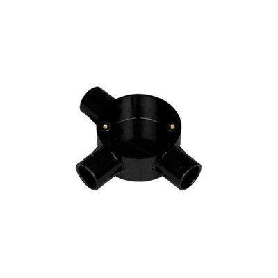 25mm TEE BOX PVC CONDUIT BLACK