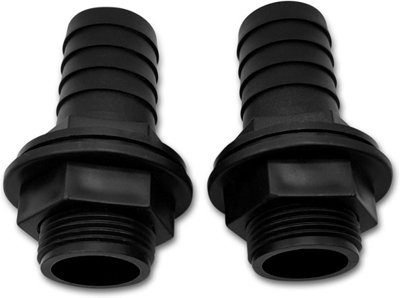 25mm Water Butt Connector Kit-Heavy Duty Water Tank Outlet Connector Pack of 2 with Double Wire Metal Clips-with Screw Fittings - 6