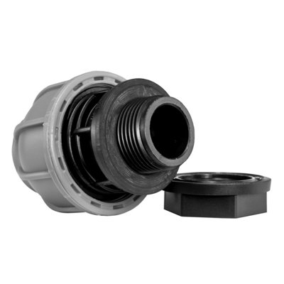 25mm water supply pipe compression fitting with nut and washer for water storage containers (requires a 26mm hole) - 3