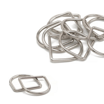 25mm Welded Metal D Ring Buckle for Purse, Pet Collars, Webbing Strap, Silver - 10pcs
