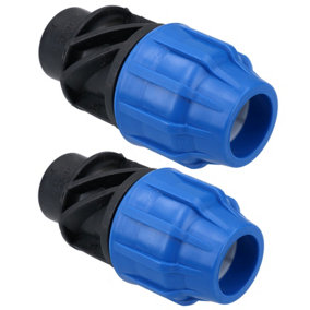 25mm x 1/2" MDPE Female Adapter Compression Coupling Fitting Water Pipe 2PK