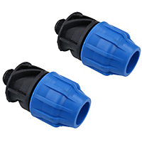 25mm x 1/2" MDPE Male Adapter Compression Coupling Fitting Water Pipe 2PK