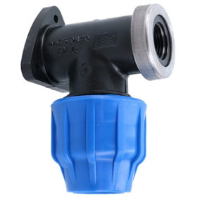 25mm x 1/2" MDPE Wall Elbow Outside Tap Fitting Threaded Connector Bend