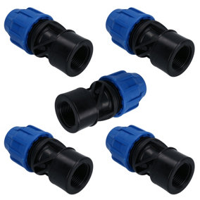 25mm x 1" MDPE Female Adapter Compression Coupling Fitting Water Pipe 5pk