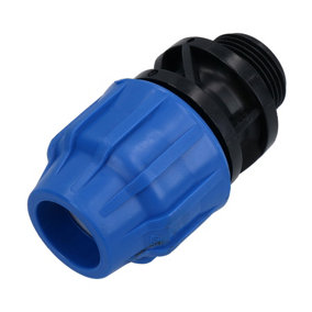 25mm x 1in MDPE Male Adapter Compression Coupling Fitting Water Pipe PN16