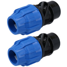 25mm x 3/4" MDPE Female Adapter Compression Coupling Fitting Water Pipe 2PK