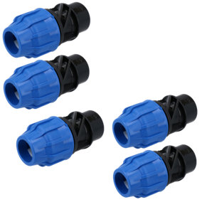 25mm x 3/4" MDPE Female Adapter Compression Coupling Fitting Water Pipe 5PK