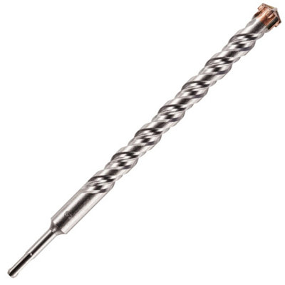 25mm x 350mm Long SDS Plus Drill Bit. TCT Cross Tip With Copper Coating. High Performance Hammer Drill Bit