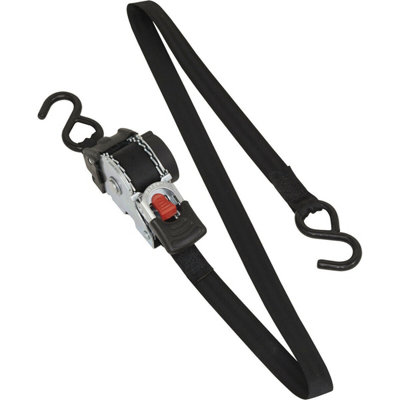 25mm x 3m Auto Retractable Ratchet Tie Down Hook Set - 600KG for Secure Van Travel and Storage