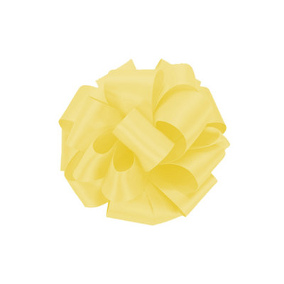 25mm Yellow Double Sided Satin Polyester Ribbon Roll, 25 metres