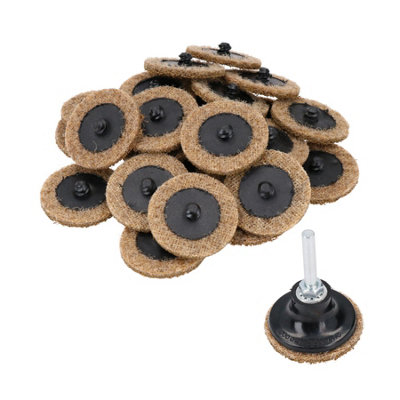25pc 50mm Quick Change Roloc Conditioning Sanding Discs 120 Grit + Adapter